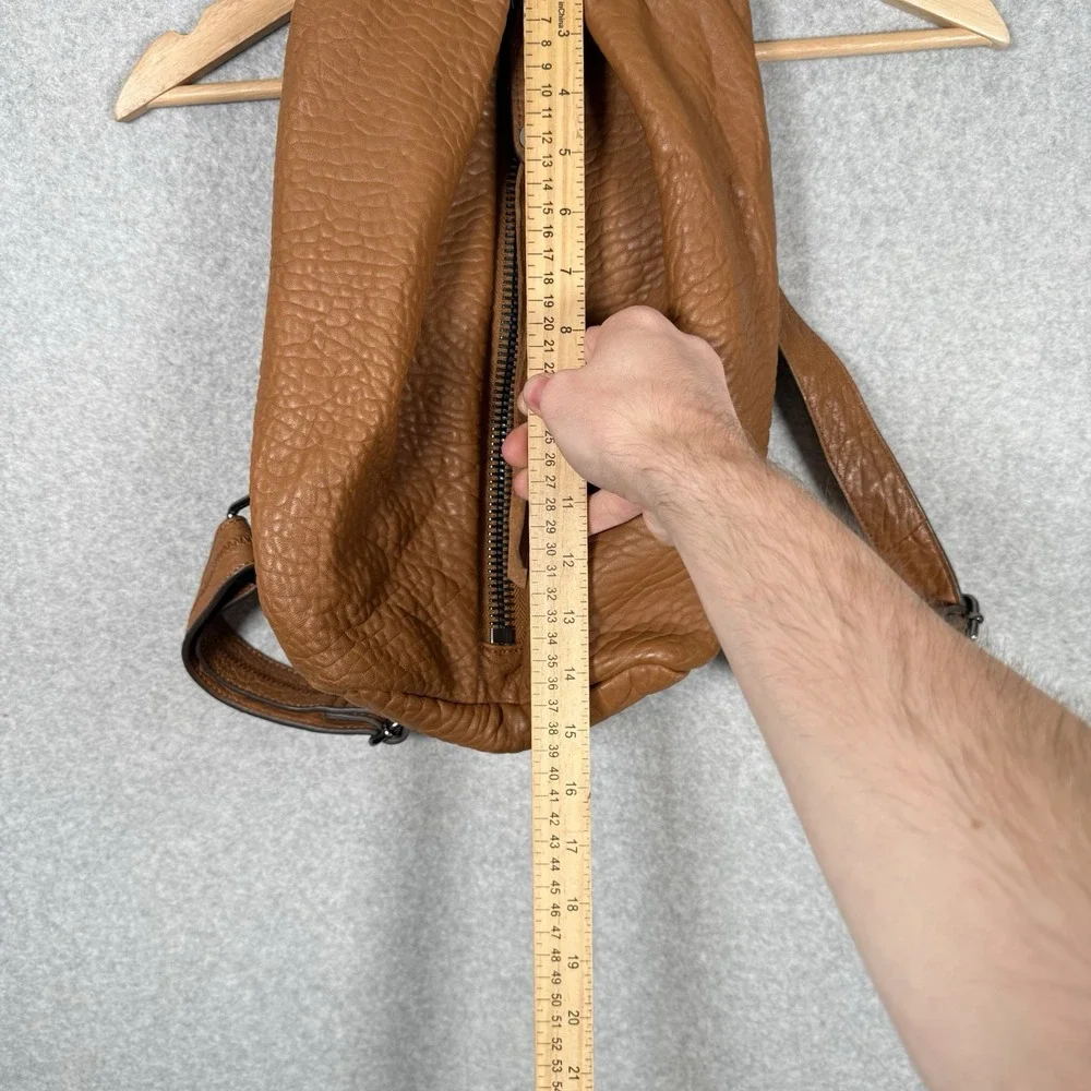 Aimee Kestenberg Leather Backpack Brown Zipper Travel Concert Pebbles
